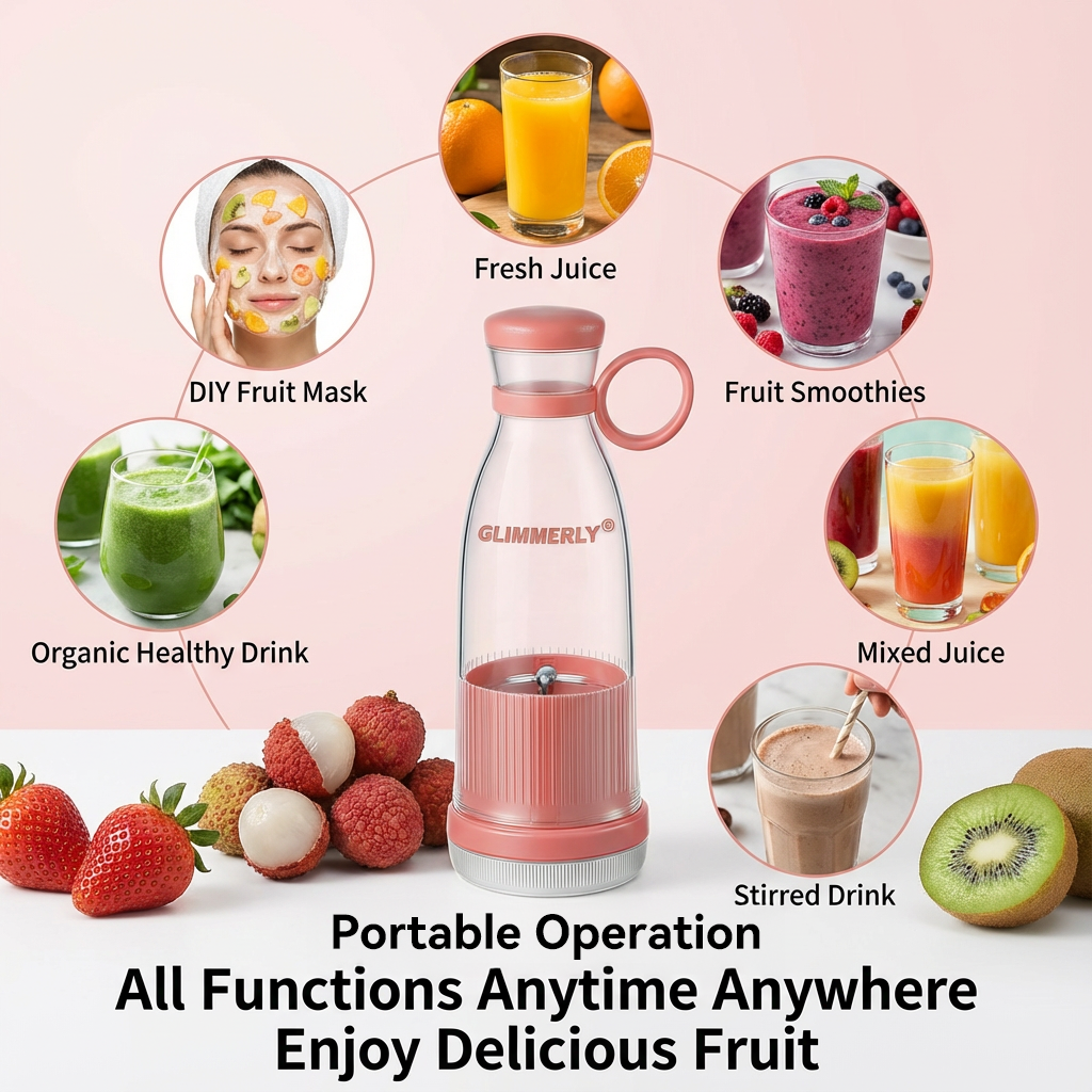 ⚡FLASH SALE · Up to 50% OFF ⚡ GLIMMERLY® Portable Juicer – Blend Fresh Smoothies & Juice for Gym, Office & Travel